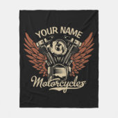 Biker Motorrijwielen Motorvoeringkooi personaliser Fleece Deken (Voorkant)