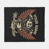 Biker Motorrijwielen Motorvoeringkooi personaliser Fleece Deken (Voorkant (Horizontaal))