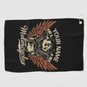 Biker Motorrijwielen Motorvoeringkooi personaliser Golfhanddoek (Horizontaal)
