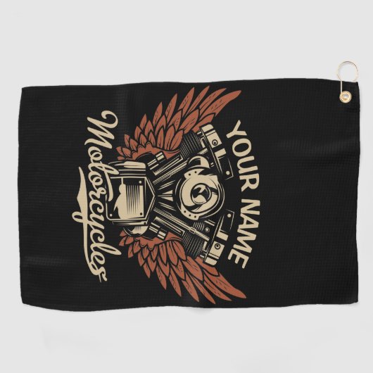 Biker Motorrijwielen Motorvoeringkooi personaliser Golfhanddoek (Horizontaal)