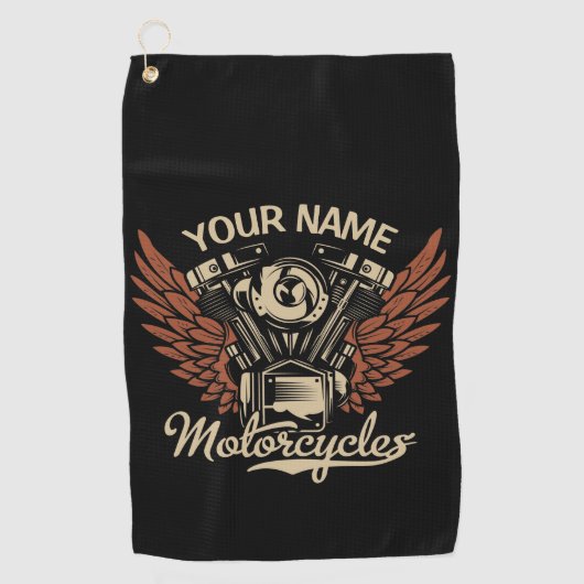 Biker Motorrijwielen Motorvoeringkooi personaliser Golfhanddoek (Voorkant)
