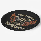 Biker Motorrijwielen Motorvoeringkooi personaliser Papieren Bordje (Gekanteld)