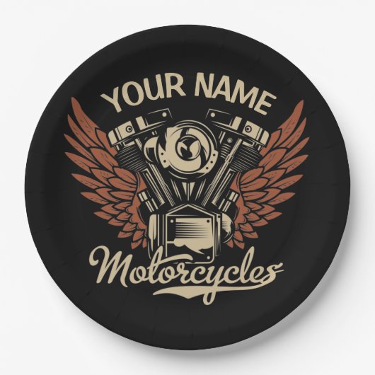 Biker Motorrijwielen Motorvoeringkooi personaliser Papieren Bordje (Voorkant)