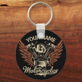 Biker Motorrijwielen Motorvoeringkooi personaliser Sleutelhanger (Voorkant)