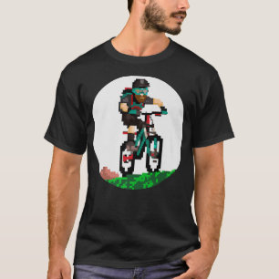 Biker Mountainbiker Pixel Retro Gaming Style 2 T-shirt