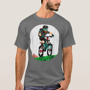 Biker Mountainbiker Pixel Retro Gaming Style 2 T-shirt
