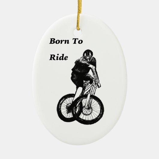 Biker MTB BMX CYCLIST Cyclo kruis Keramisch Ornament (Voorkant)