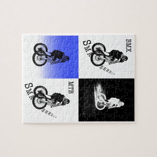 Biker MTB BMX CYCLIST-stickers Legpuzzel (Horizontaal)