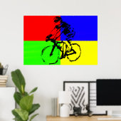 biker_multi_color poster (Thuiskantoor)