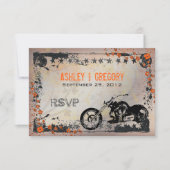 Biker of motorfiets bruiloft RSVP Response Card (Voorkant)