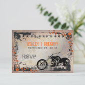 Biker of motorfiets bruiloft RSVP Response Card (Staand voorkant)
