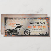 Biker of motorfietsbruiloft Sla de datum op Save The Date (Voorkant / Achterkant)