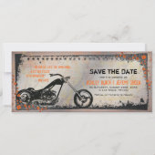 Biker of motorfietsbruiloft Sla de datum op Save The Date (Voorkant)