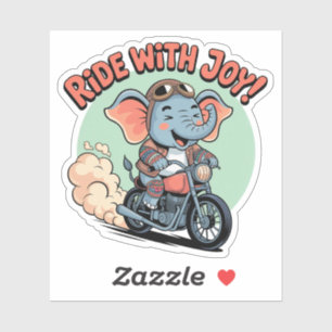 Biker Olifant Tattoo Motorfiets Grappig Sticker
