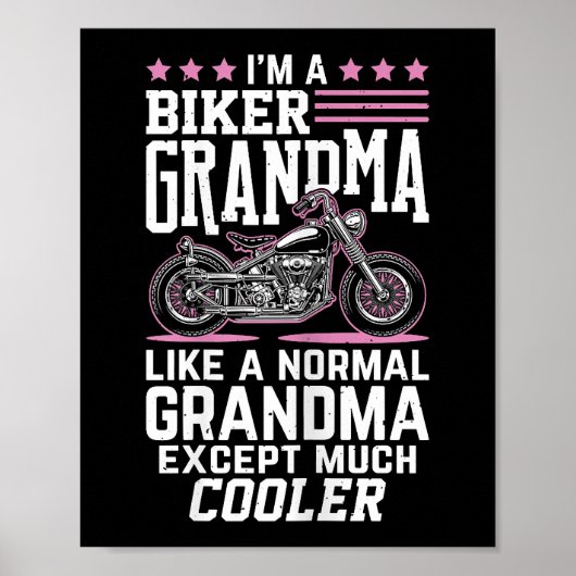 Biker Oma - Motorfiets Oma Biker Oma Poster (Voorkant)