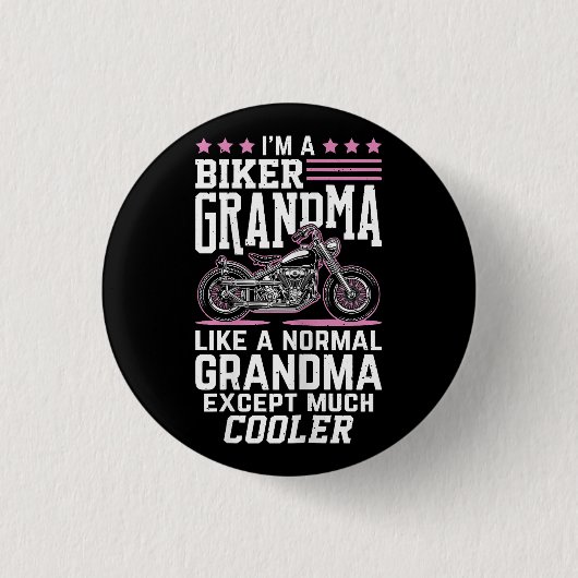 Biker Oma - Motorfiets Oma Biker Oma Ronde Button 3,2 Cm (Voorkant)