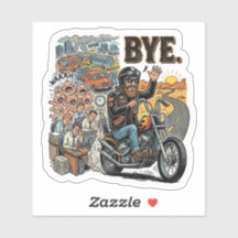 Biker Ontsnapping Vaarwel Sticker
