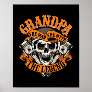 Biker opa de Mannen de mythe Legende vaderdag Poster
