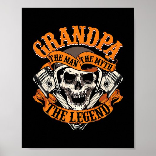 Biker opa de Mannen de mythe Legende vaderdag Poster (Voorkant)