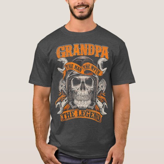 Biker opa het Man de mythe de legende T-shirt (Voorkant)