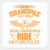 Biker Opa Quote Echte opa's Rijden Motorfietsen Vierkante Sticker (Voorkant)