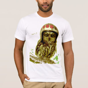 Biker Owl met Helmet T-shirt