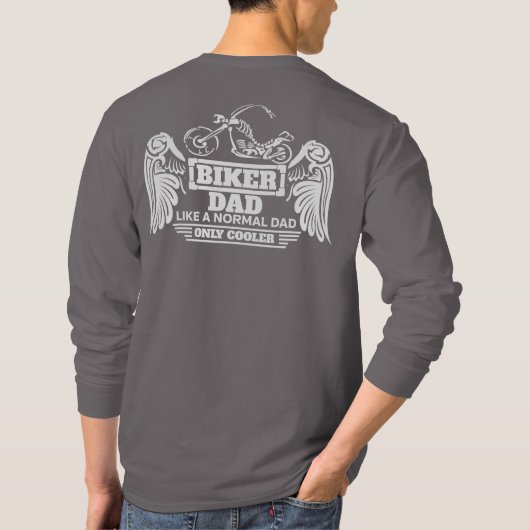Biker pa wil alleen maar een normale vader. t-shirt (Achterkant)