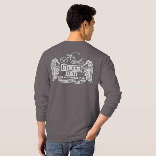 Biker pa wil alleen maar een normale vader. t-shirt (Achterkant volledig)