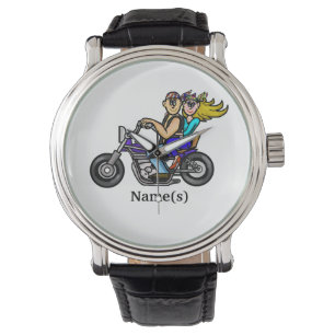 Biker paar horloge aanpassen met namen!