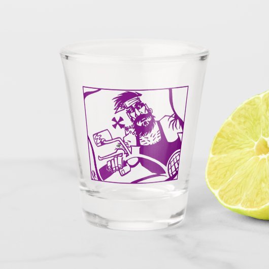 Biker paarse borrelglas shot glas (Voorkant)
