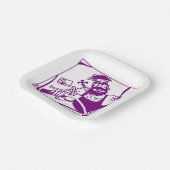 Biker paarse vierkante papieren borden papieren bordje (Gebogen)