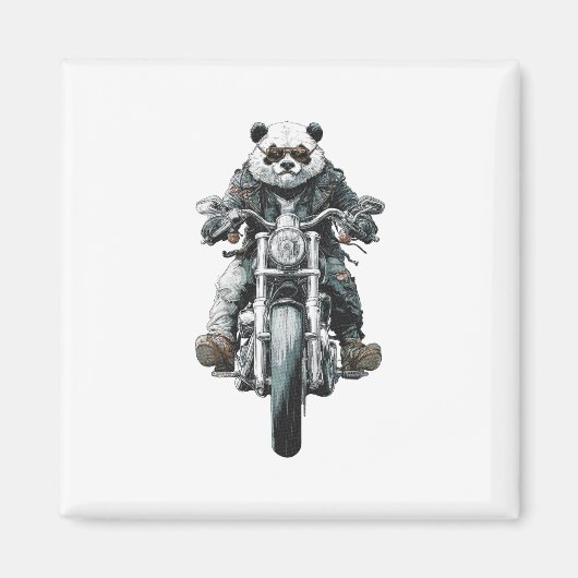 Biker Panda Magneet (Voorkant)