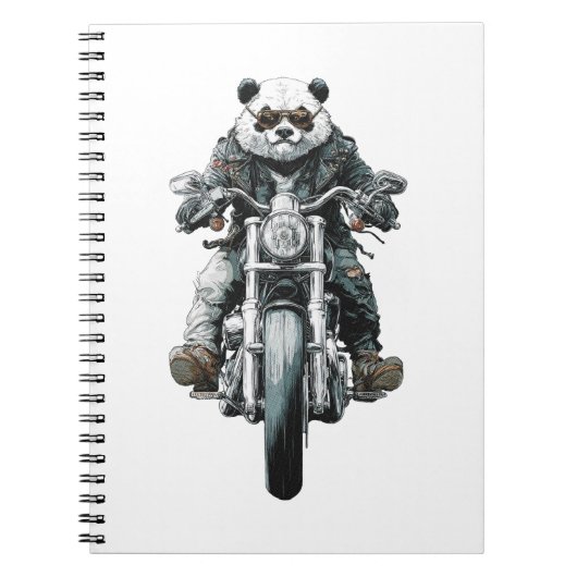 Biker Panda Notitieboek (Voorkant)