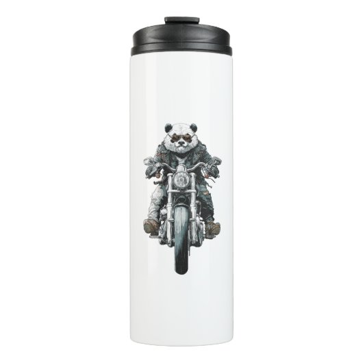 Biker Panda Thermosbeker (Voorkant)