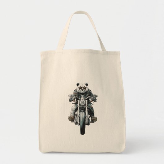 Biker Panda Tote Bag (Voorkant)
