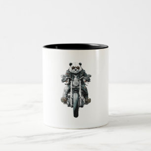 Biker Panda Tweekleurige Koffiemok