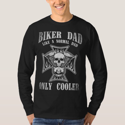 Biker papa als een normale vader, alleen een koele t-shirt (Voorkant)
