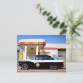 Biker Patrol Classic Car Service Station Briefkaart (Staand voorkant)