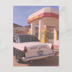Biker Patrol Classic Car Service Station Briefkaart