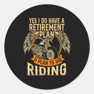 Biker pensioen lifestyle motor chopper laag ronde sticker