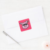 Biker Pig Vierkante Sticker (Envelop)