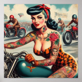  Biker Pin-up Poster (Voorkant)