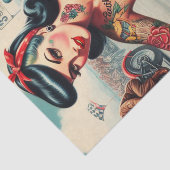 Biker Pin-up Tissuepapier (Detail)