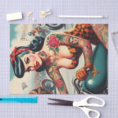 Biker Pin-up Tissuepapier (Craft)