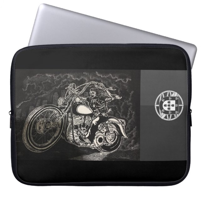 Biker Portugese kunst Laptop Sleeve (Voorkant)
