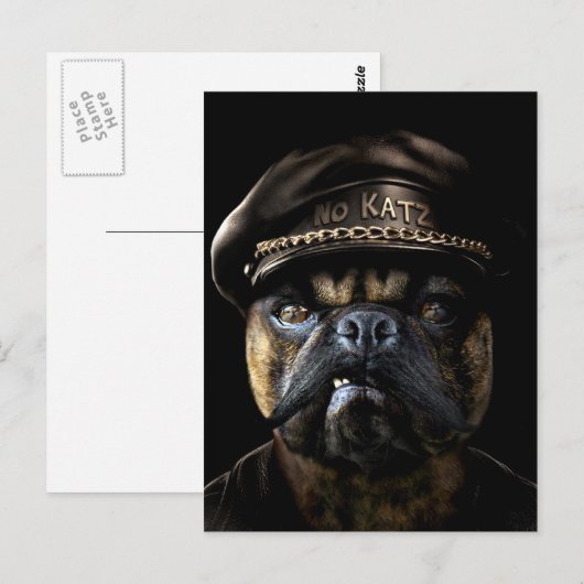 Biker Pug Briefkaart (Voorkant / Achterkant)