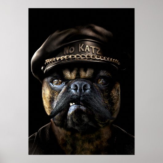 Biker Pug Poster (Voorkant)