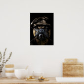Biker Pug Poster (Keuken)