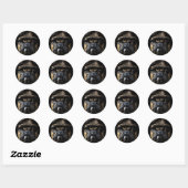 Biker Pug Ronde Sticker (Vel)