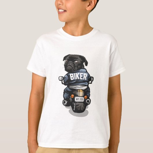 Biker Pug T-Shirt (Voorkant)